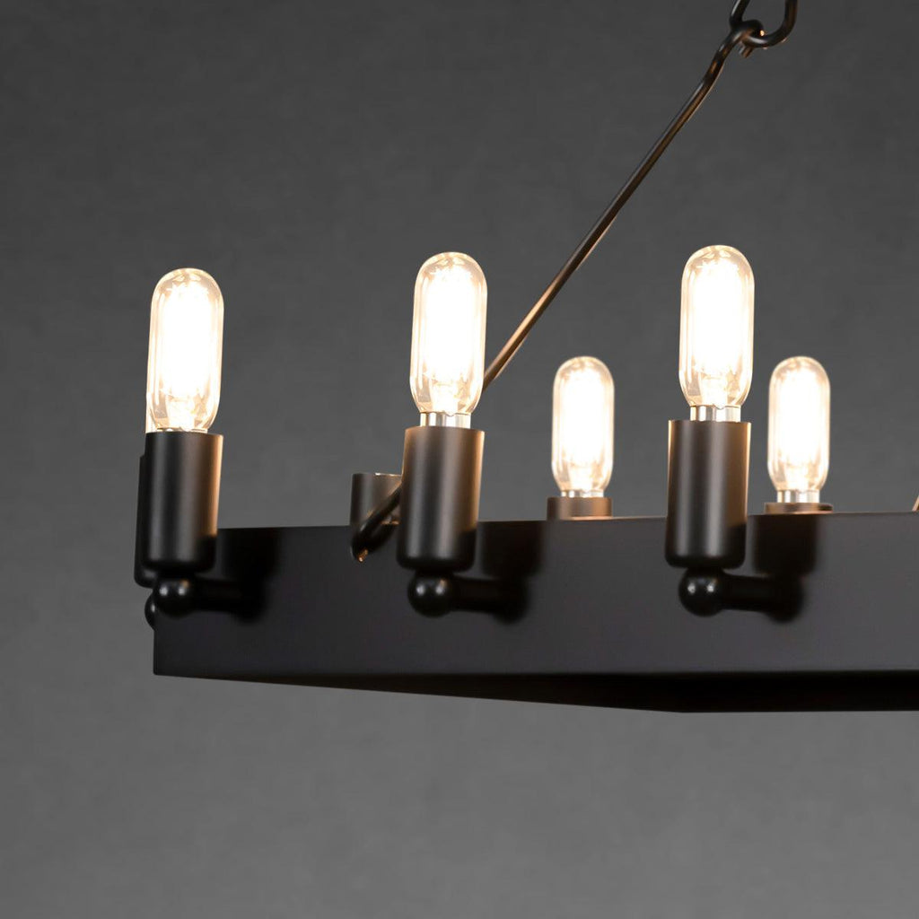 Camina Vintage Filament Rectangle Chandelier 41''52''