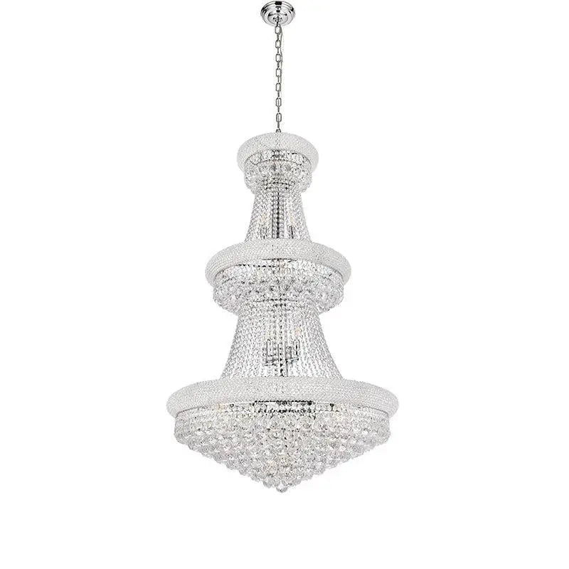 Kaler Elegant Luxury Living Room Three Tier Crystal Chandelier 30" D