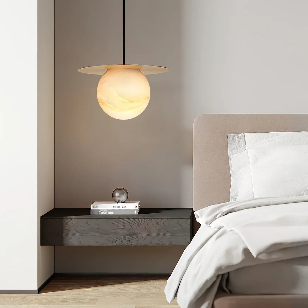 Spanish Alabaster Bedside Pendant Light