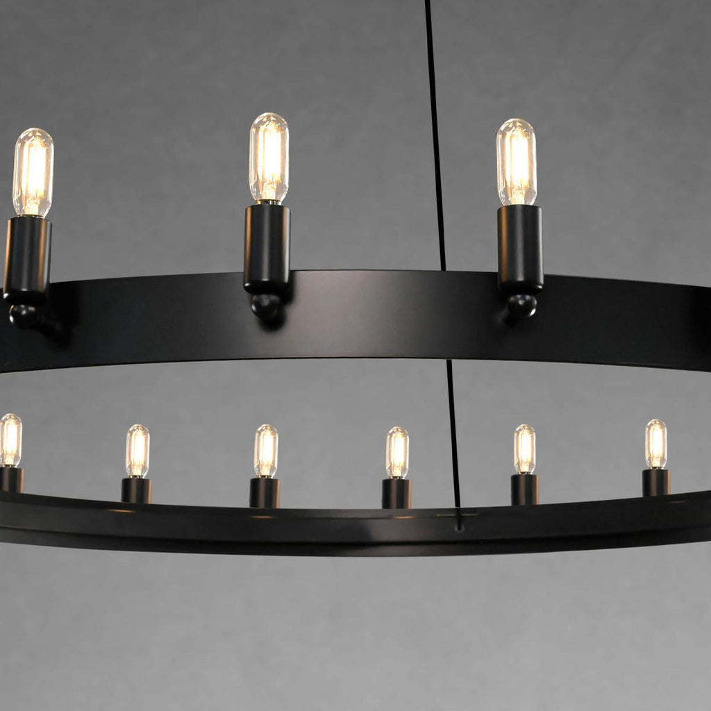 Camina Vintage Filament 2-Tier Round Chandelier 63''