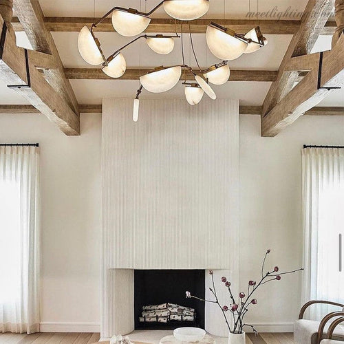 Alabaster Chandelier, Artistic Modern Chandelier for Bar Area-MEET LIGHTING