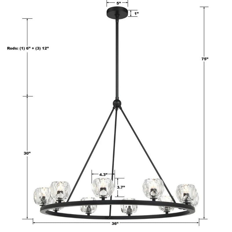 Agron 10 Light Crystal Chandelier