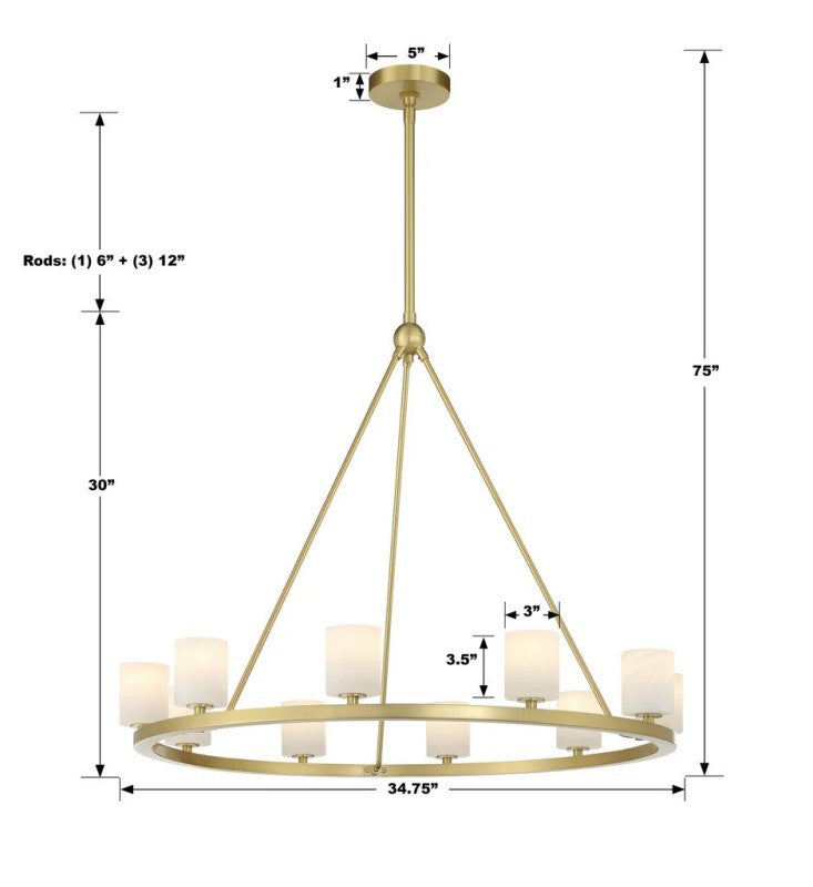Agron 12 Light Alabaster Chandelier