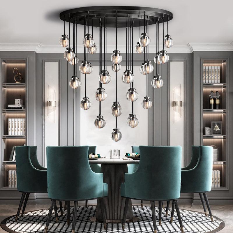 Pearls Round Chandelier 38"
