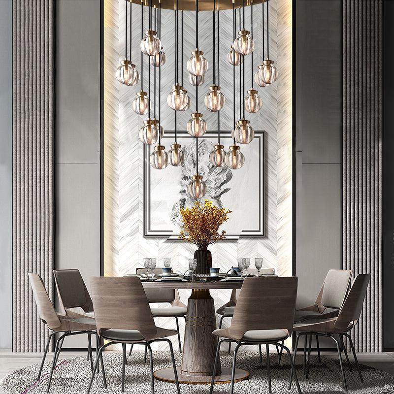Pearls Round Chandelier 38"