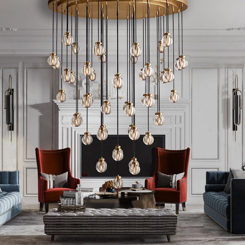Pearls Round Chandelier 22"