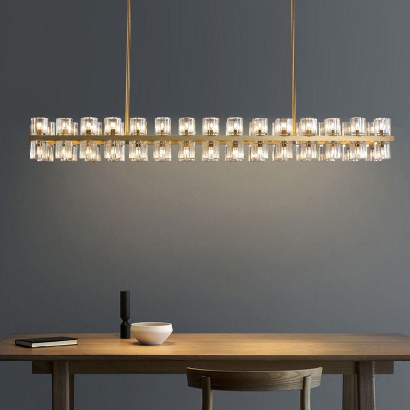 Arcachen Crystal Rectangular Chandelier 54"