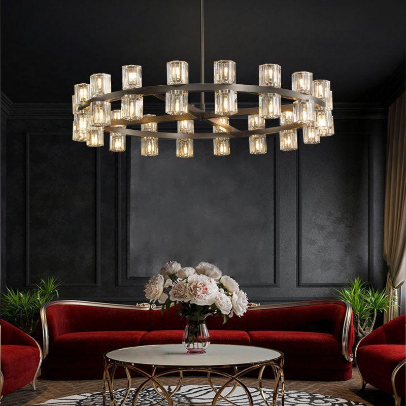 Arcachen Crystal Round Chandelier 36"