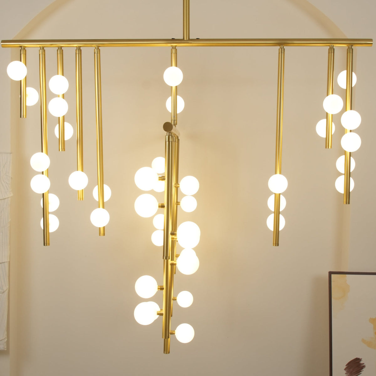 Soren Brass Glass Drop Chandelier