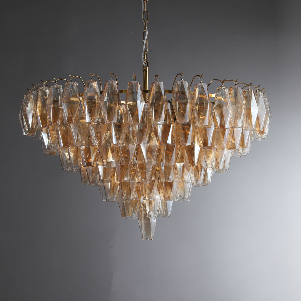 Chiaravalle Glass Tiered Round Chandelier 37"D 47''D 62''D