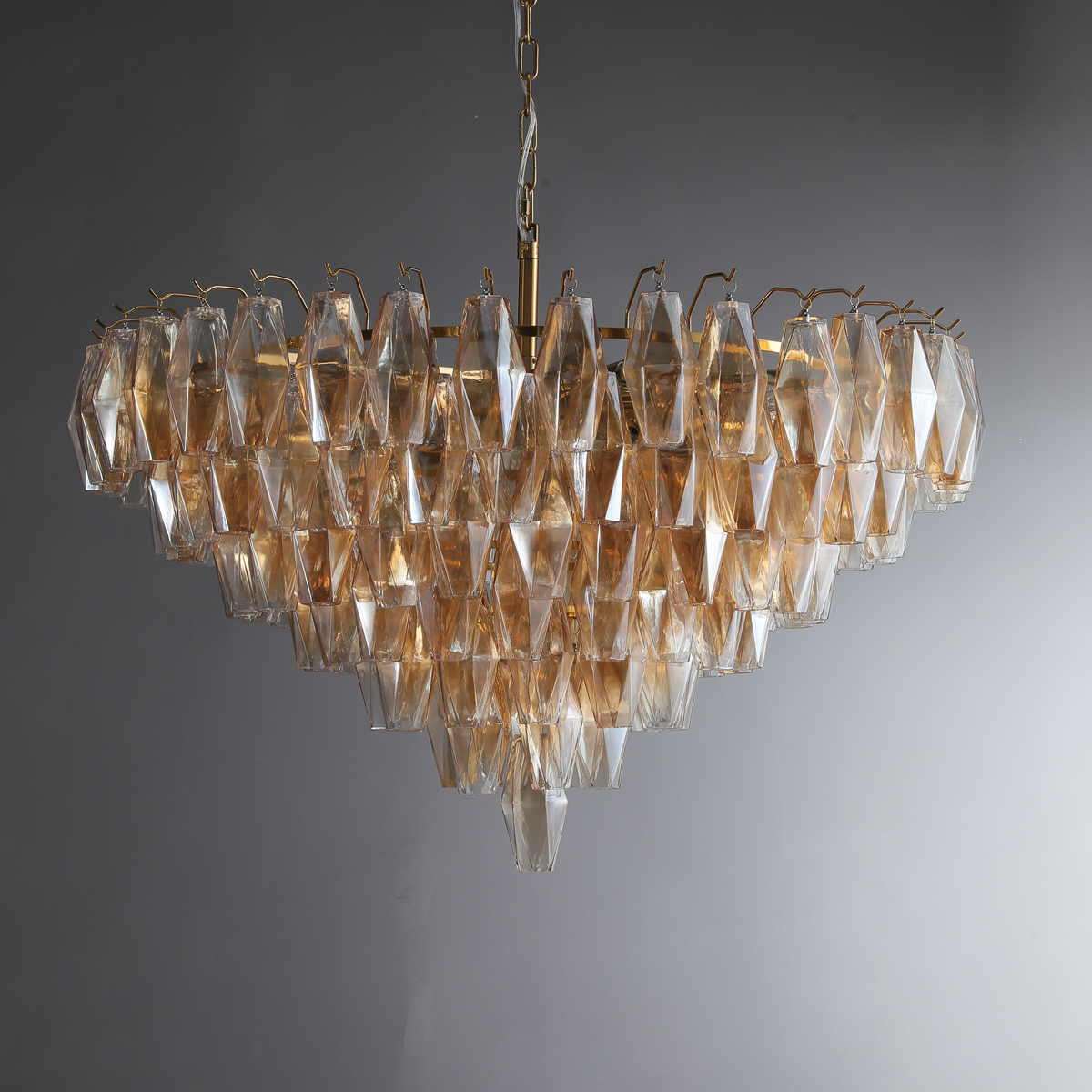 Chiaravalle Glass Tiered Round Chandelier 37"D 47''D 62''D