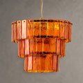 Chandelier Tiered Amber Glass