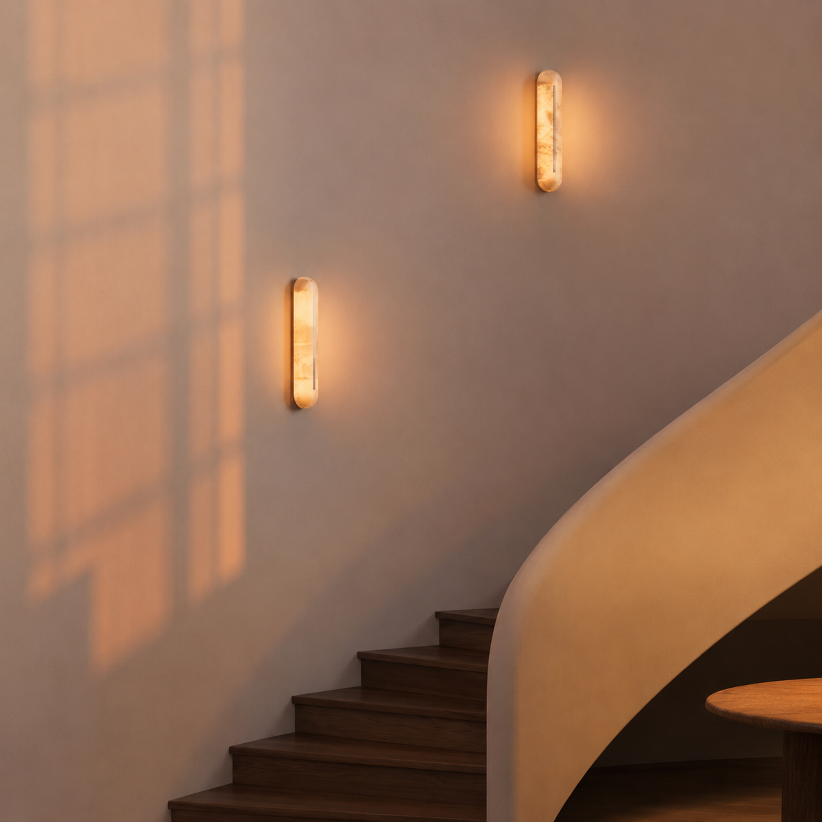 Valora  Living Room Wall Sconce  Spanish Alabaster Minimalist