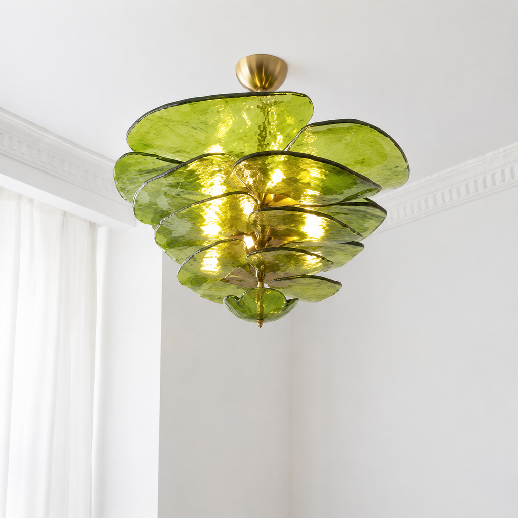 Petal Cascade  Living Room & Dining Room Chandelier  Artisan Murano Style