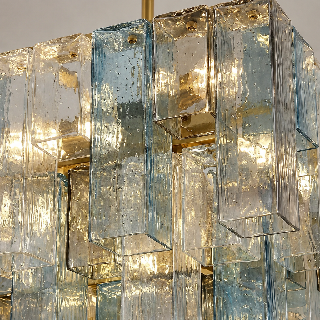 Chromatic Vault Chandelier  Artisan Murano Style
