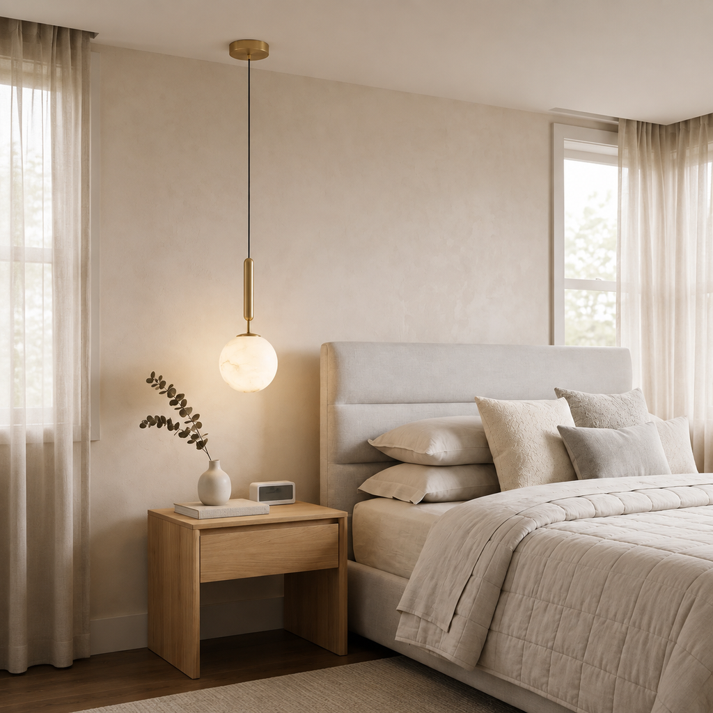 Solenne Sphere Alabaster Pendant Light