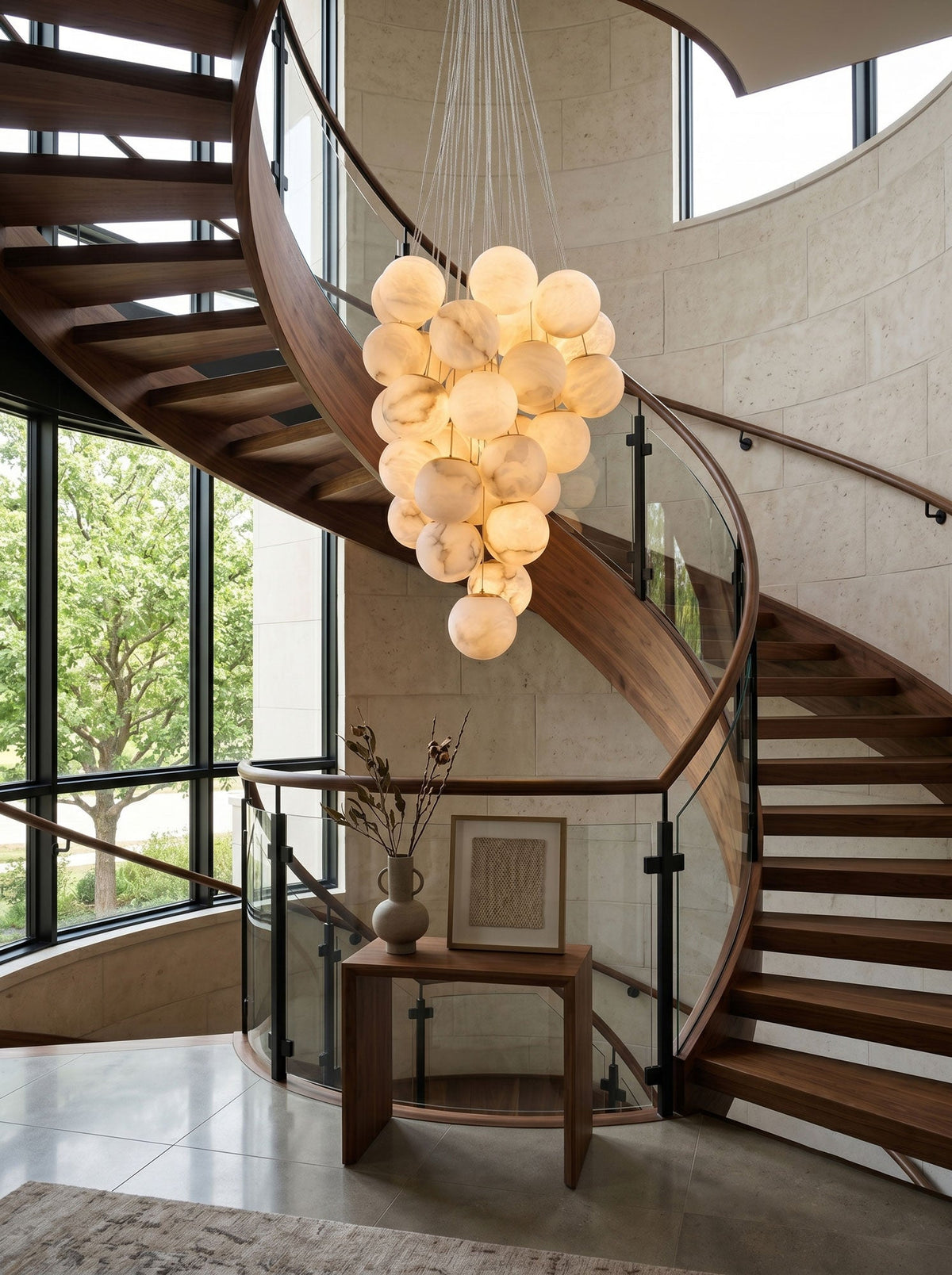 Cluster Alabaster Globe Chandelier - Vakkerlight
