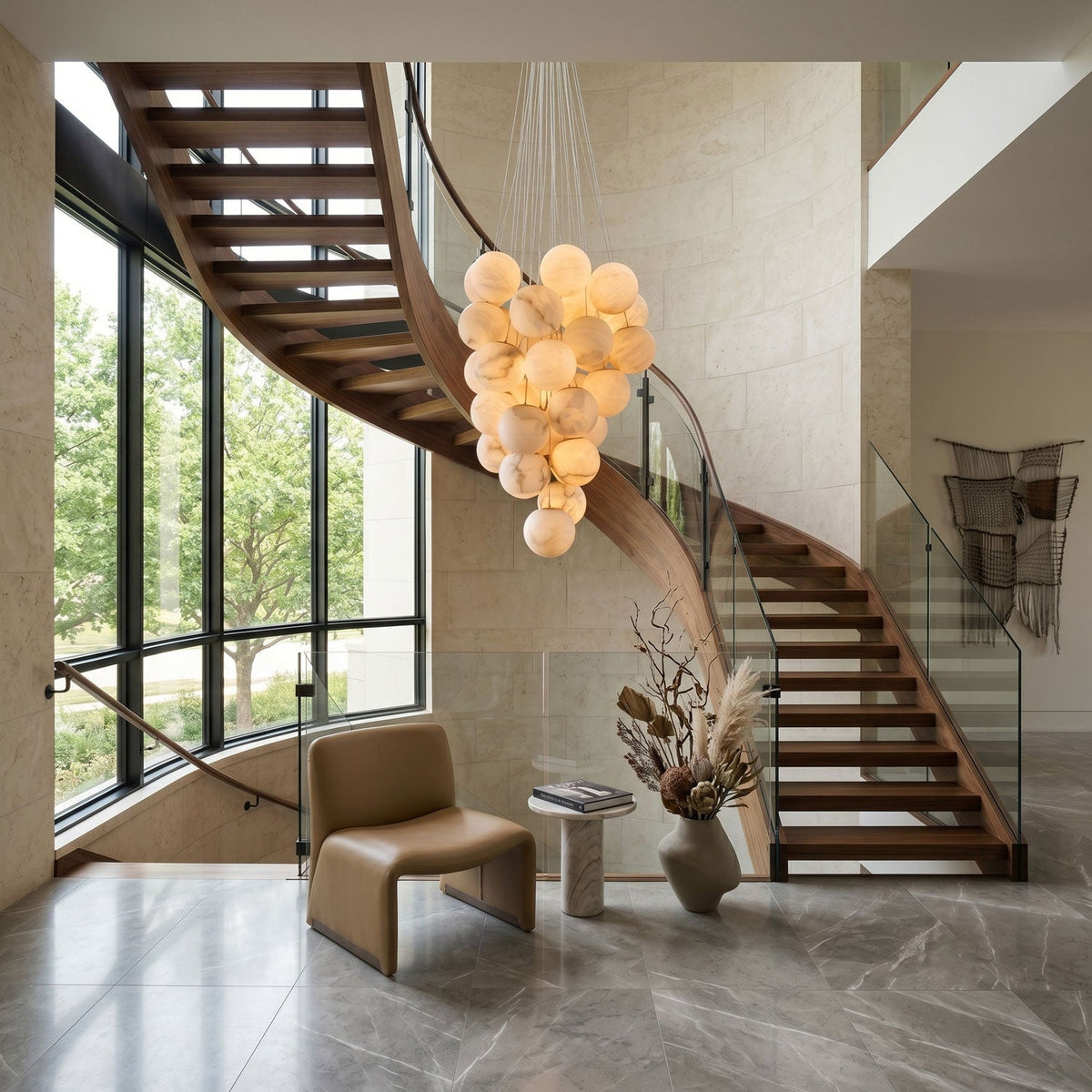 Cluster Alabaster Globe Chandelier - Vakkerlight