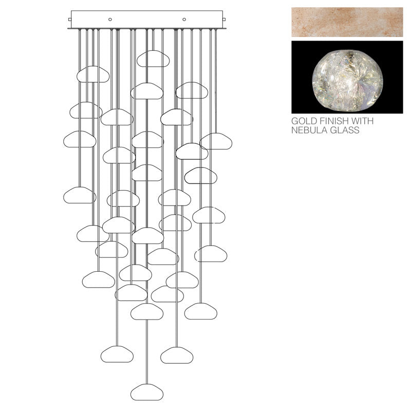 Nature-inspired round crystal Chandelier