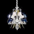 Traditional Colorful Candle Branch Blue Deer Crystal Chandelier for Living Room/Dining Room
