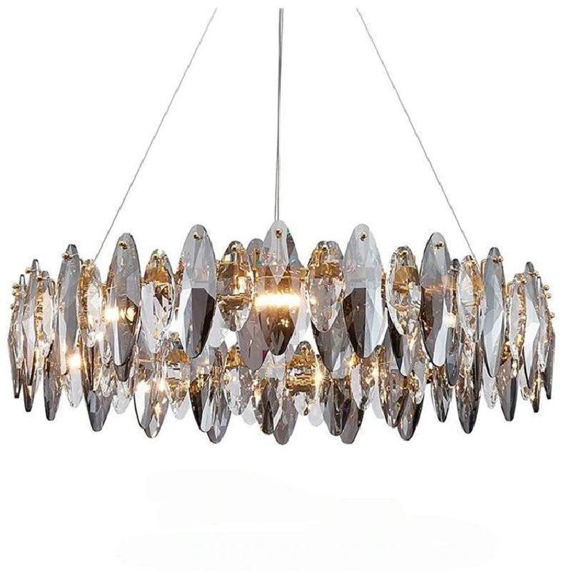 Denise Modern Round Smoke Crystal Chandelier