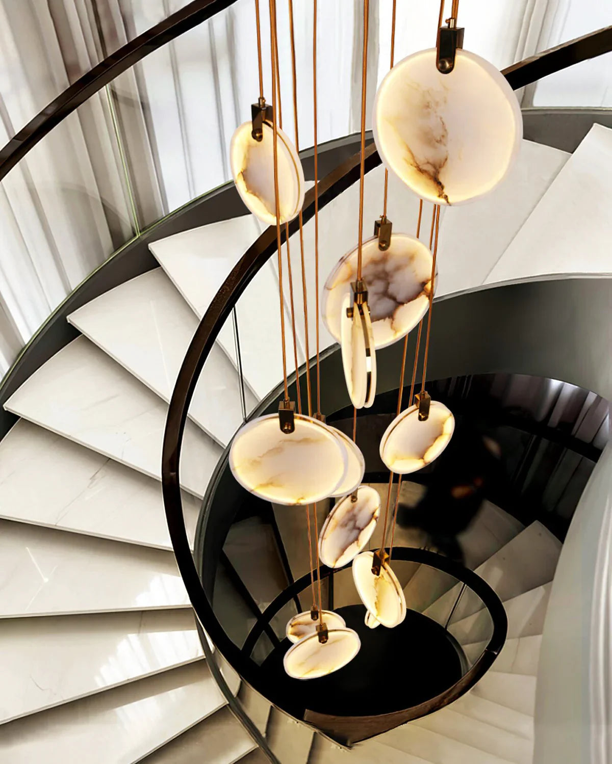 Moonshade Natural Marble Pendant Light Fixture