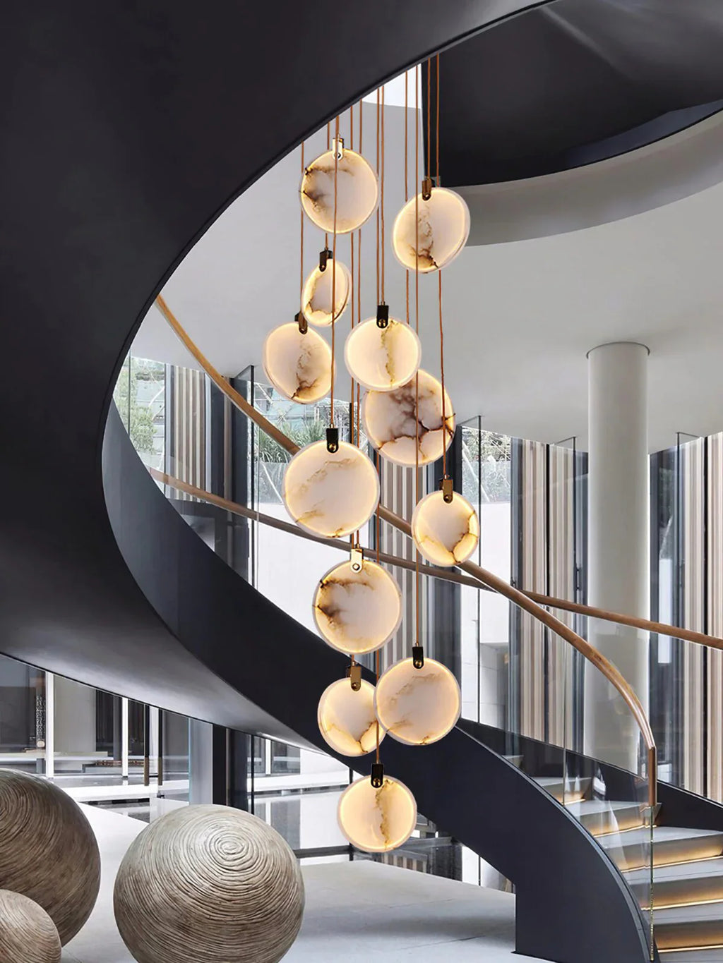 Moonshade Natural Marble Pendant Light Fixture