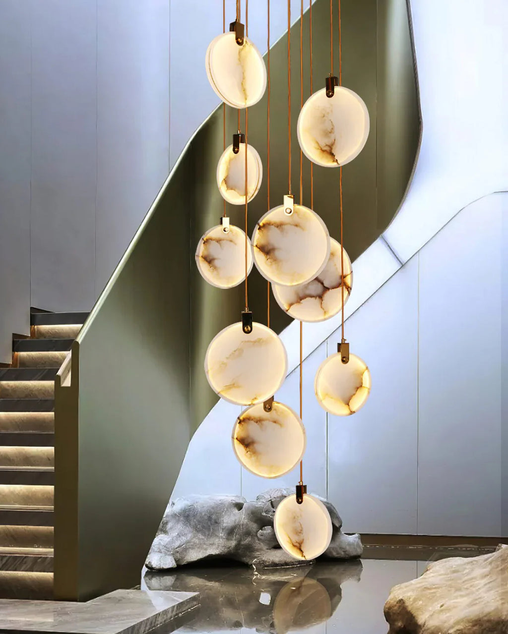 Moonshade Natural Marble Pendant Light Fixture