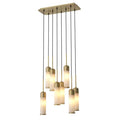 EOS Modern Brass Chandelier - [Antique Brass Finish | Alabaster]
