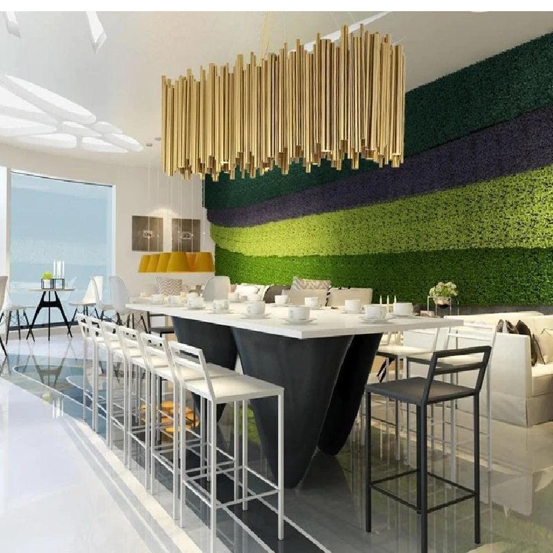 Edith Stainless Steel Tube Rectangle Chandelier