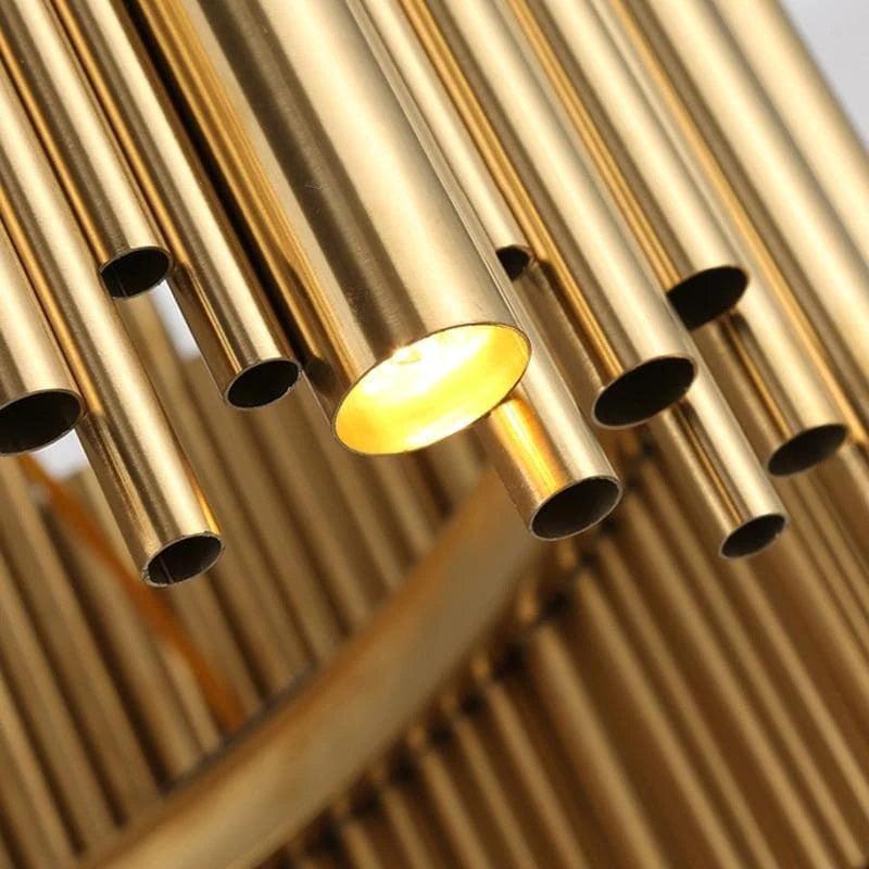 Edith Stainless Steel Tube Rectangle Chandelier
