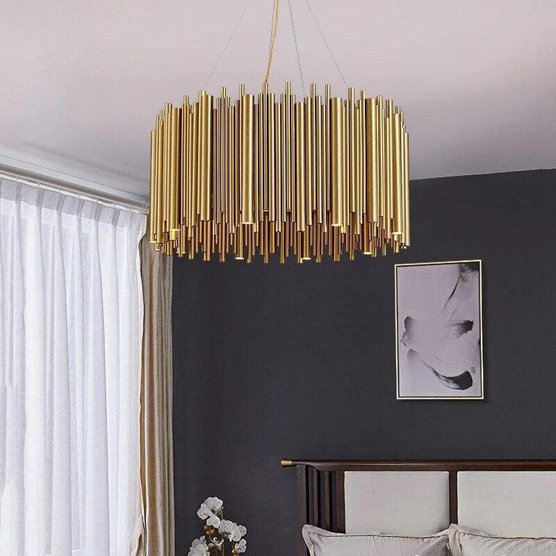 Edith Stainless Steel Tube Round Chandelier