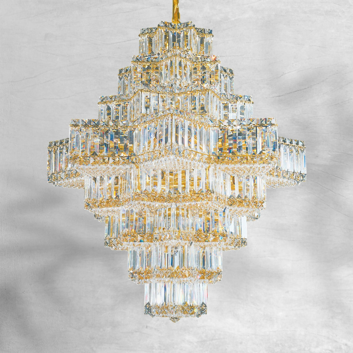 Celestia Grand Crystal Chandelier | Luxury Staircase & Entryway Lighting 36H