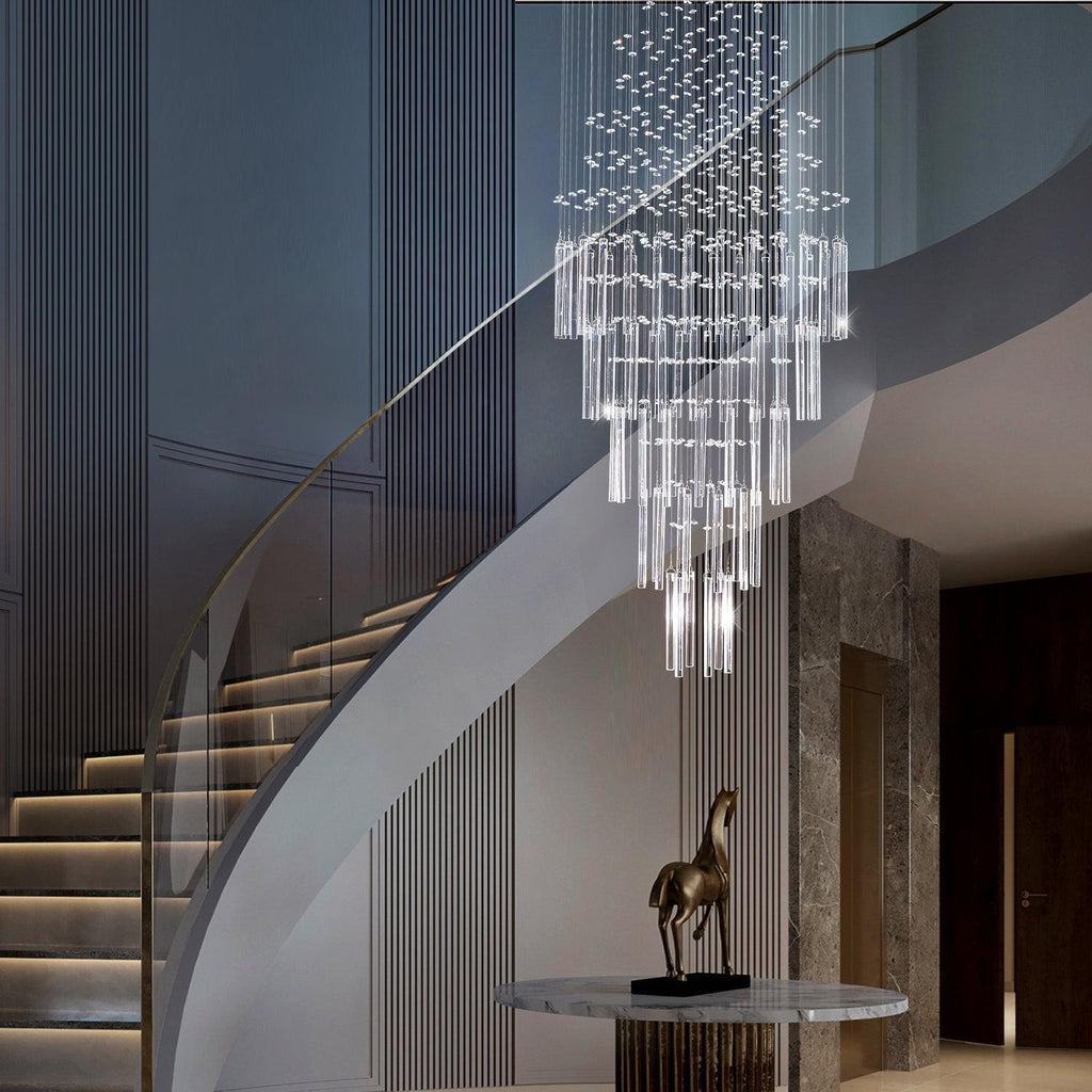Floating Castle Round Rain Crystal Chandelier Ceiling Lights