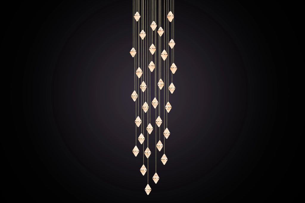 Gem Circular Cluster Alabaster Chandelier 30