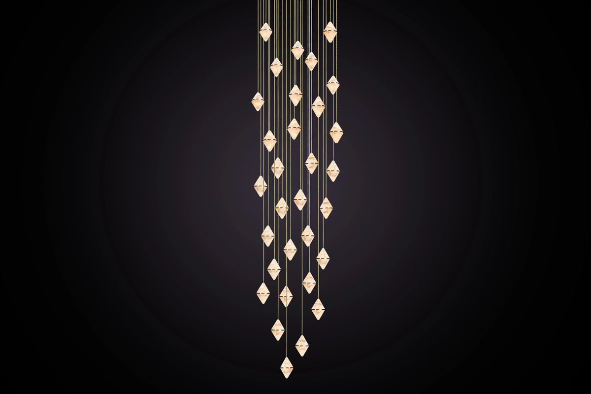 Gem Circular Cluster Alabaster Chandelier 30
