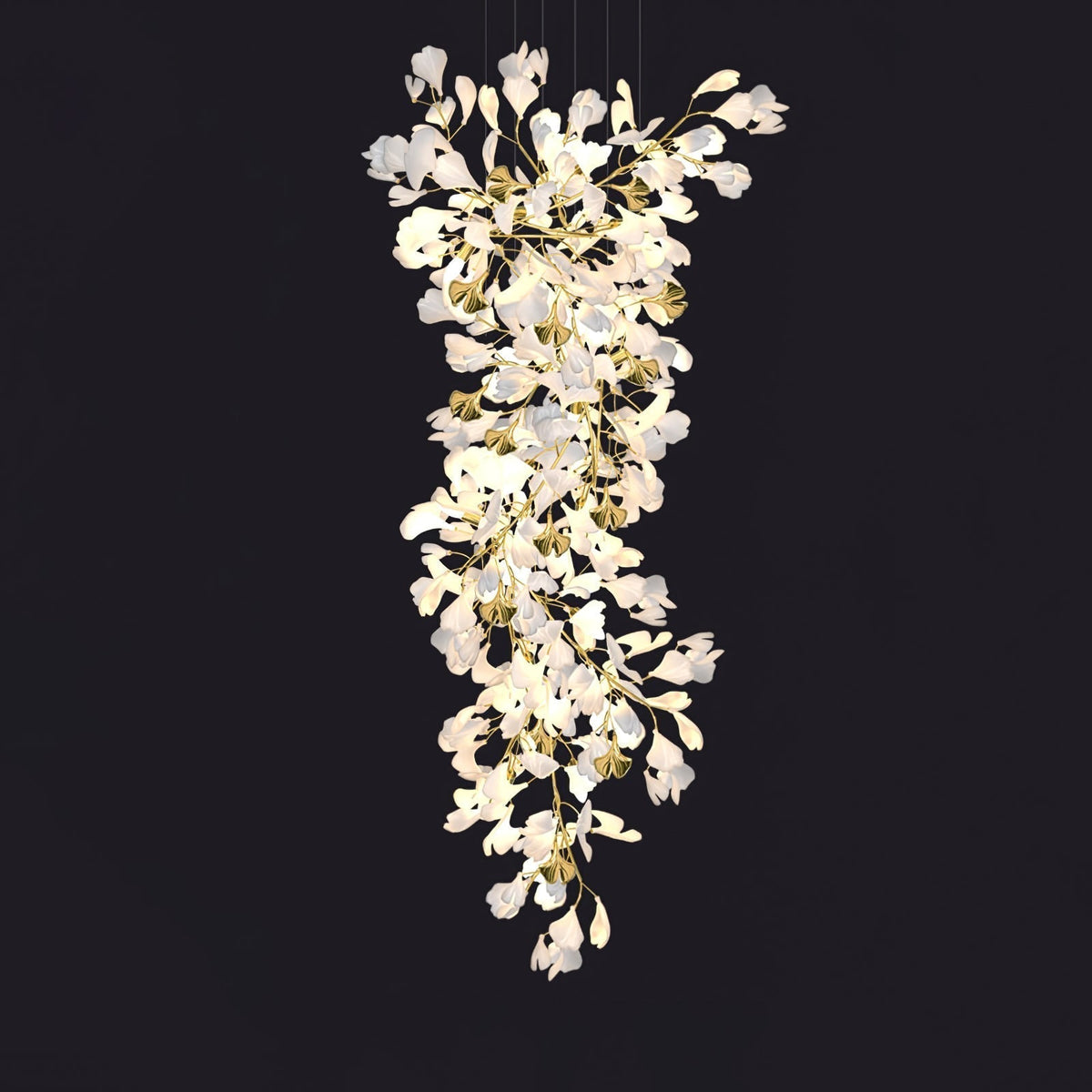 Gingko Ceramic Branch Chandelier Z