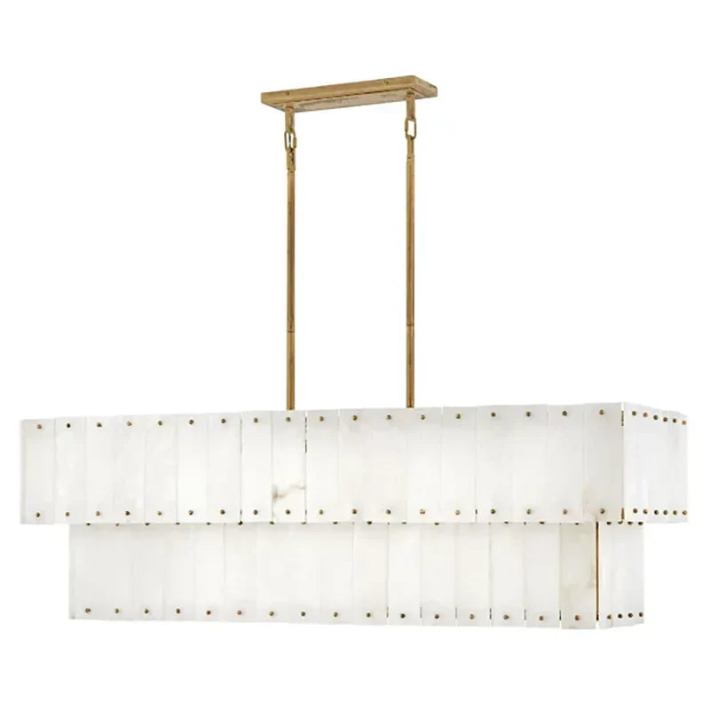Simone Alabaster Linear 2-Tier Chandelier