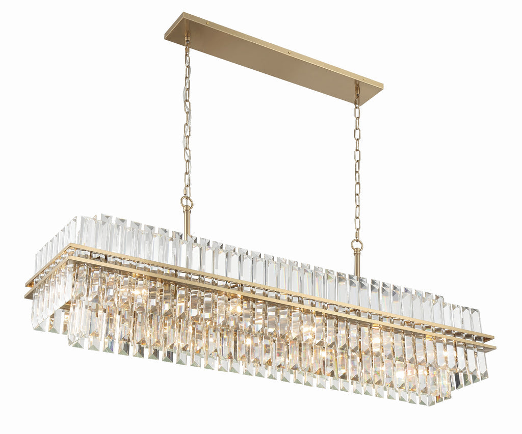 Hayer Rectangular Crystal 16 Light Chandelier