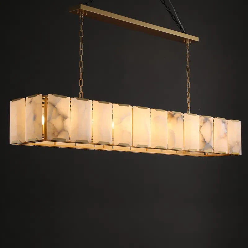 Harlew Calcite Rectangular Chandelier 42"54''62''74''