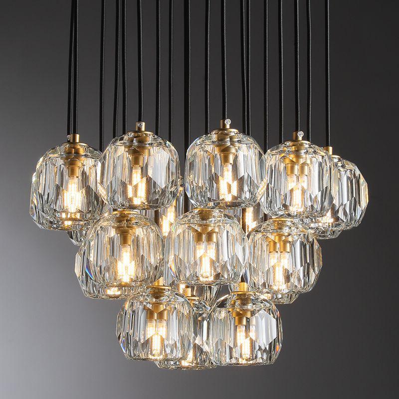 Bille De Crystal Cluster Round Chandelier 14''19''24''30''40"