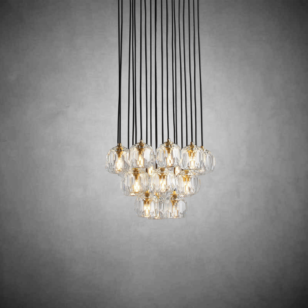 Bille De Crystal Cluster Round Chandelier 14''19''24''30''40"