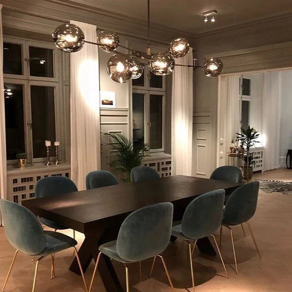 Modern Sputnik Smoky Gray/Amber Glass Branch Chandelier for Kitchen Island/Dining Room