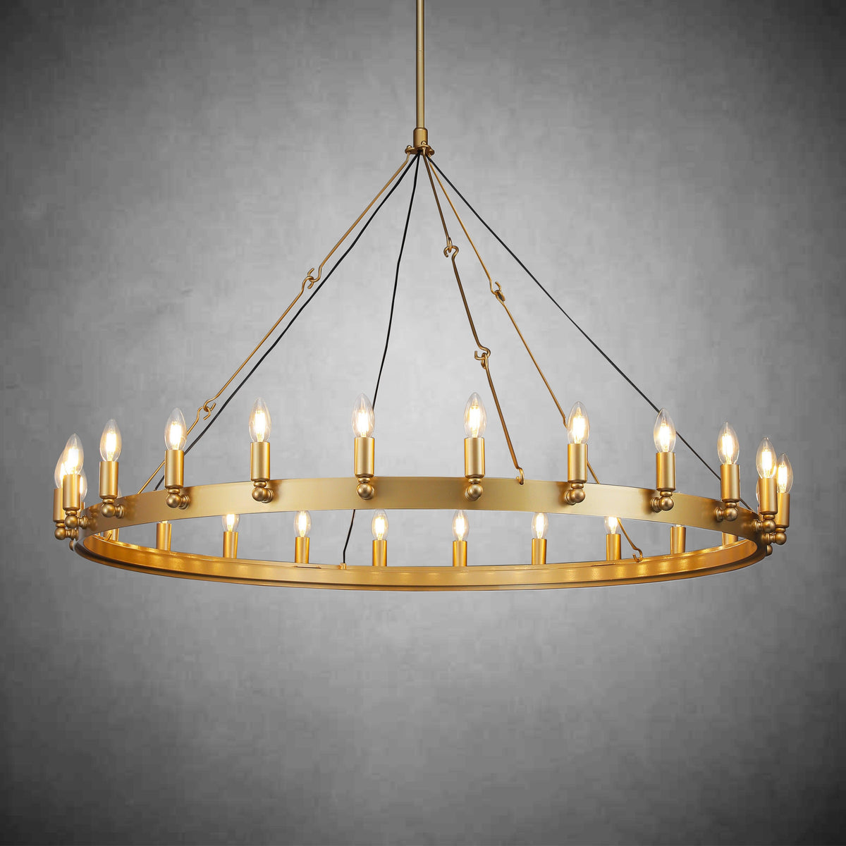 Camina Vintage Candelabra Round Chandelier 63"