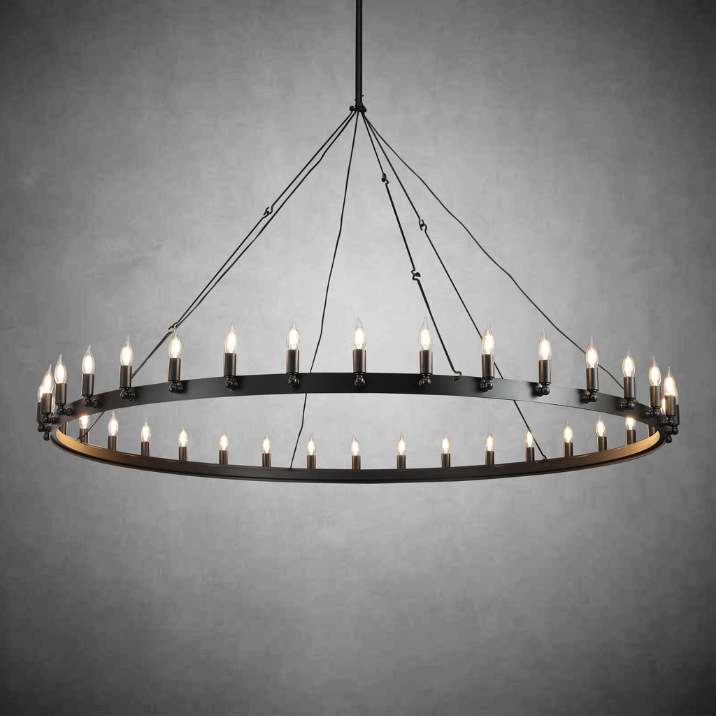 Camina Vintage Candelabra Round Chandelier 63"