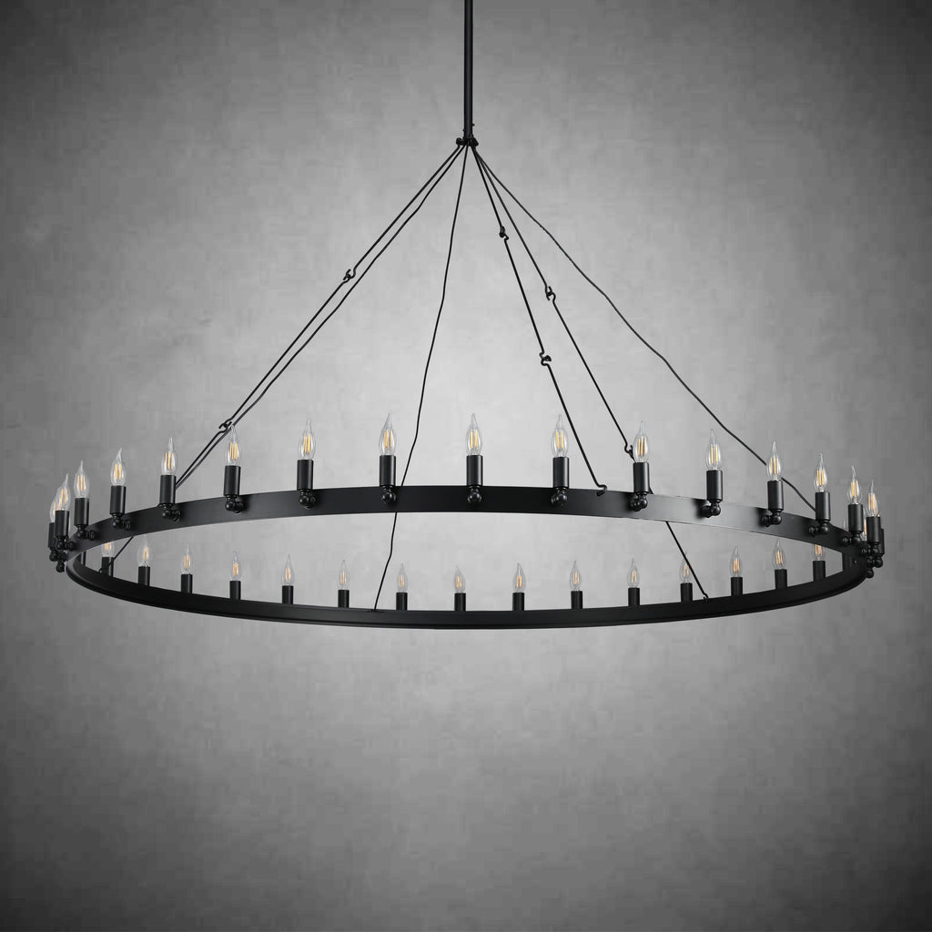 Camina Vintage Candelabra Round Chandelier 63"