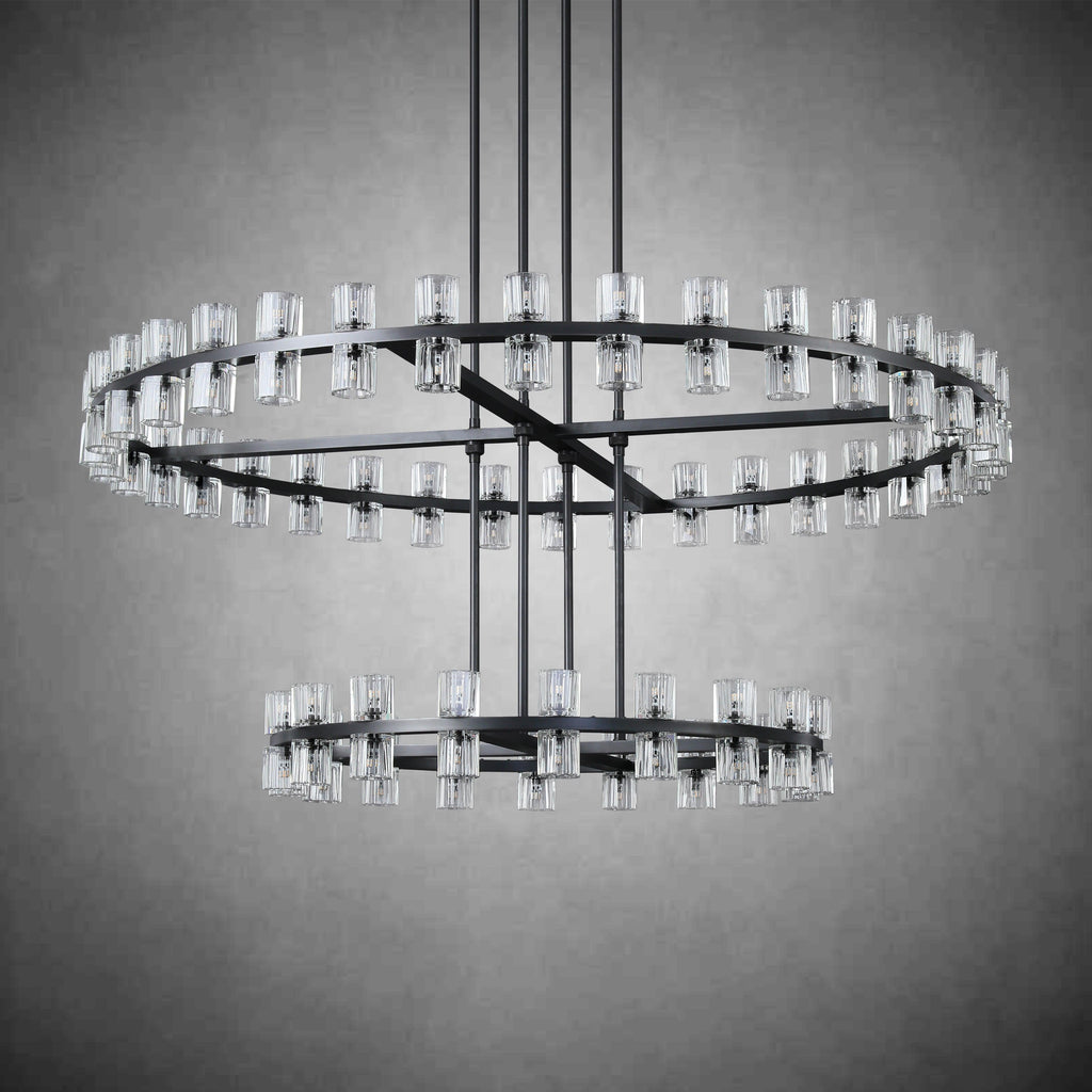 Arcachen Crystal 2-Tier Round Chandelier 60"