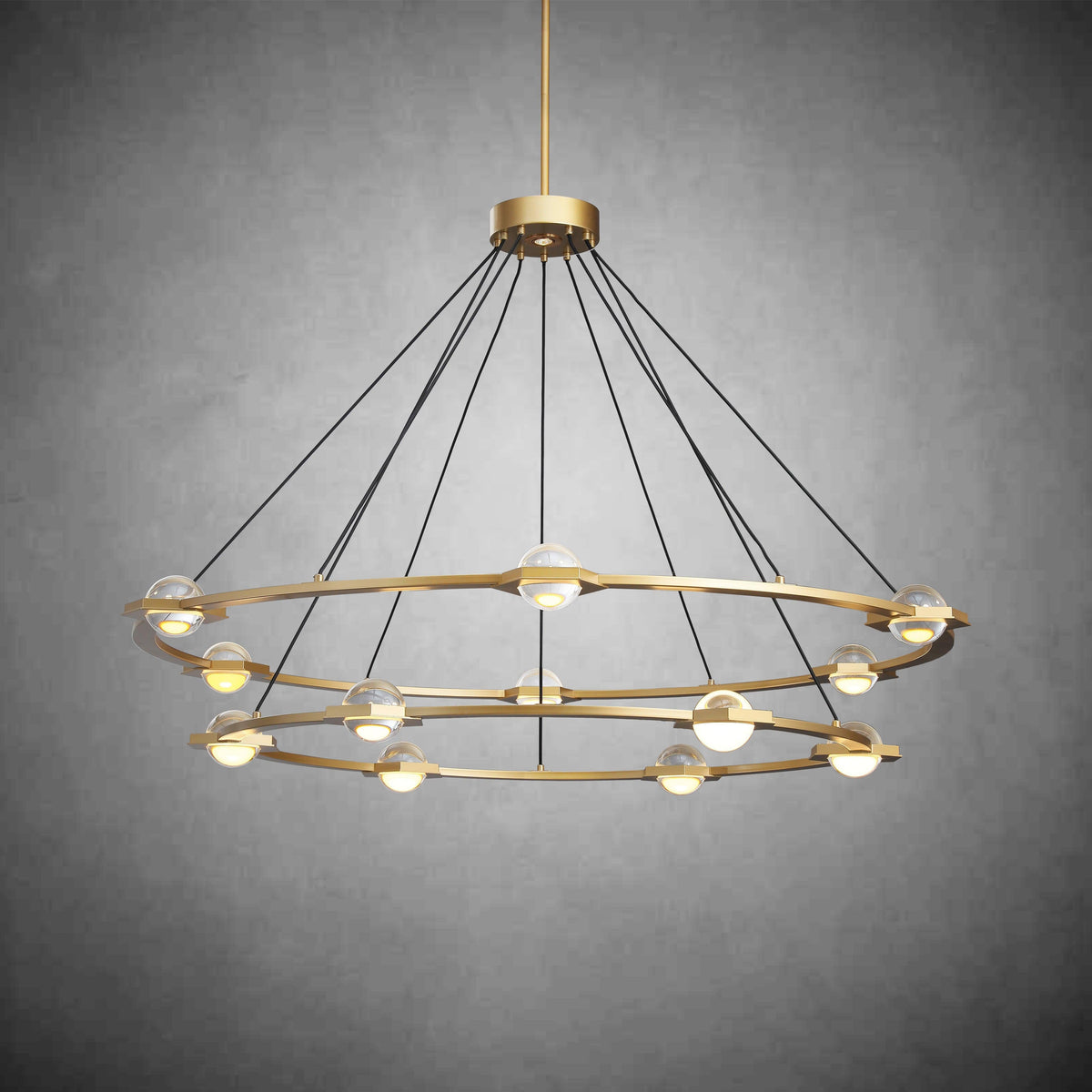 Eclatamt 2-Tier Round Chandelier 48'' 60"