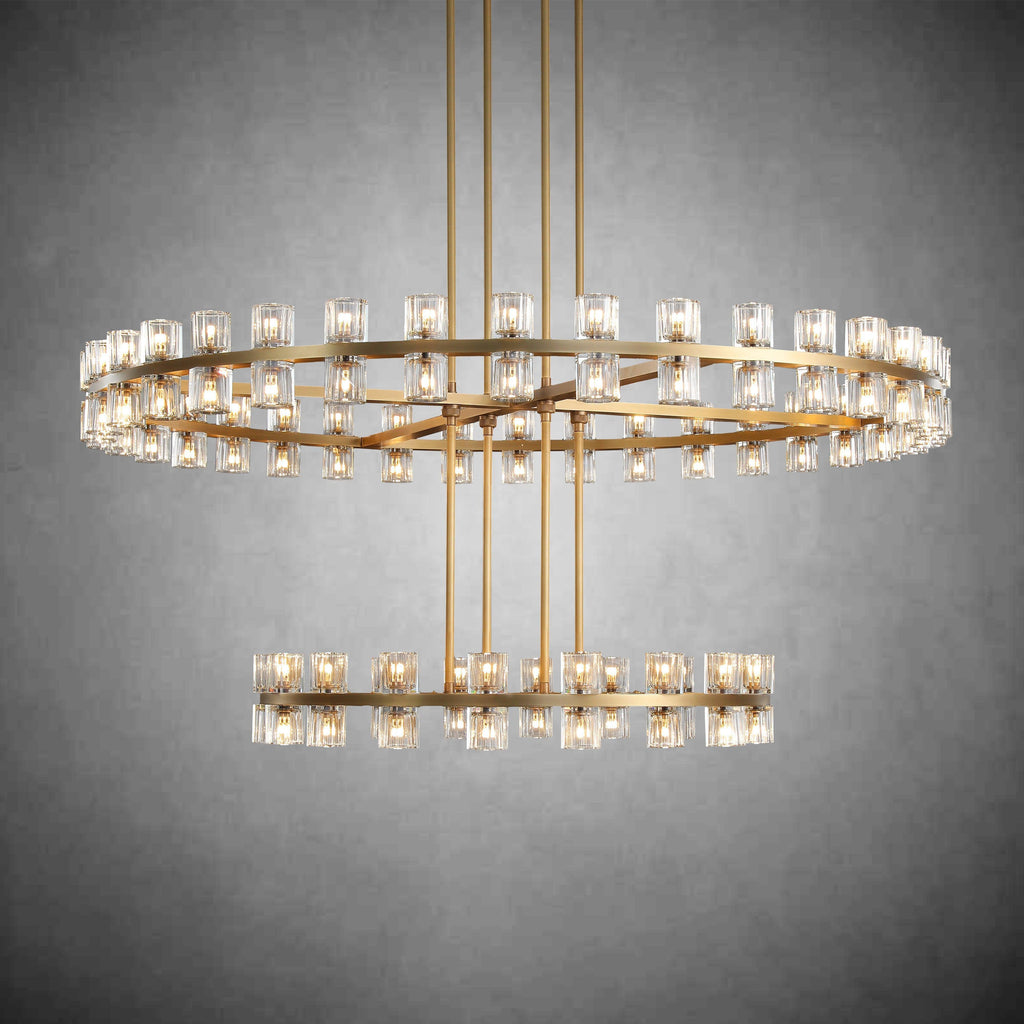 Arcachen Crystal 2-Tier Round Chandelier 60"