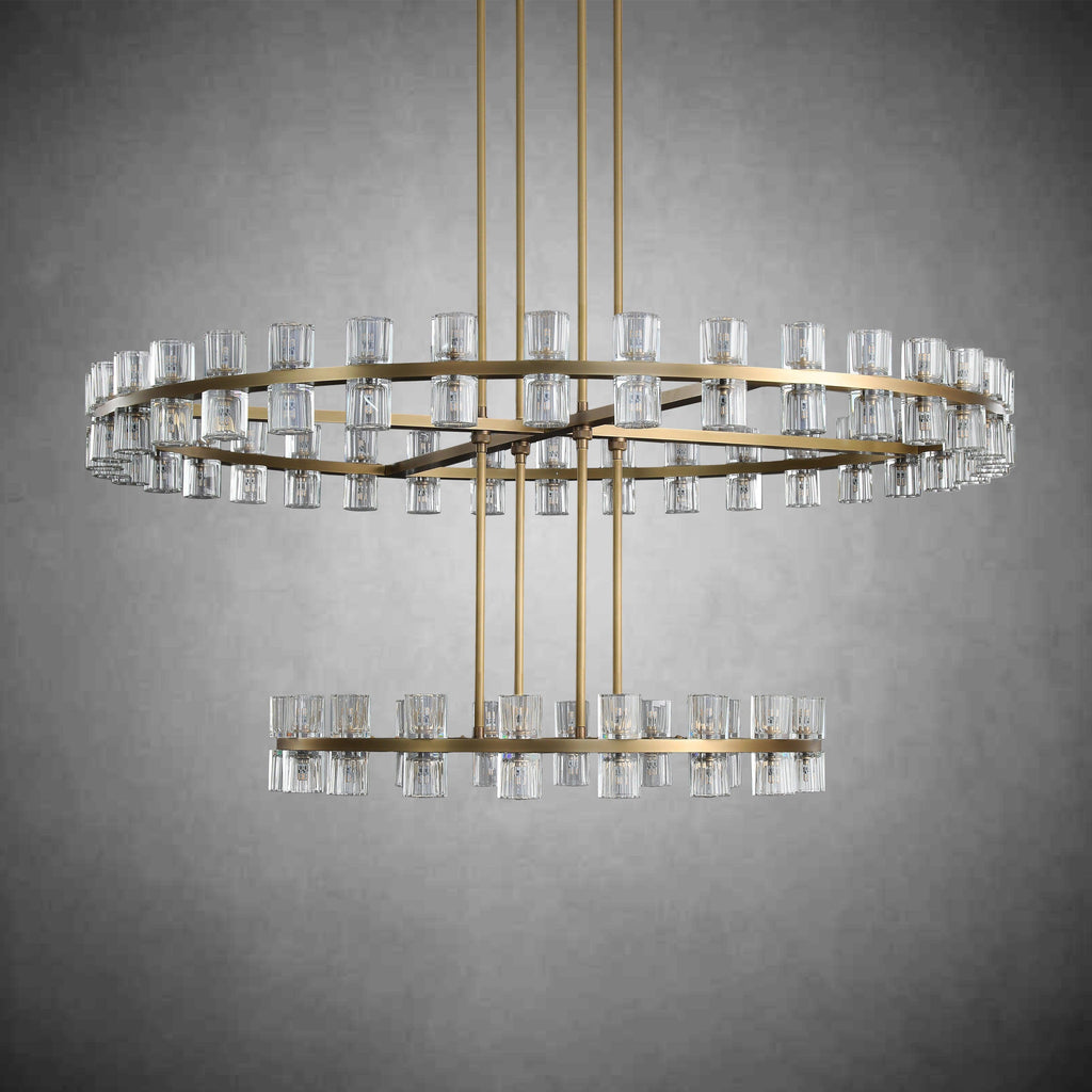 Arcachen Crystal 2-Tier Round Chandelier 60"